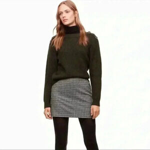 Artiza Wilfred Essonne Plaid Mini Skirt Wool Cashmere Blend Sz 4